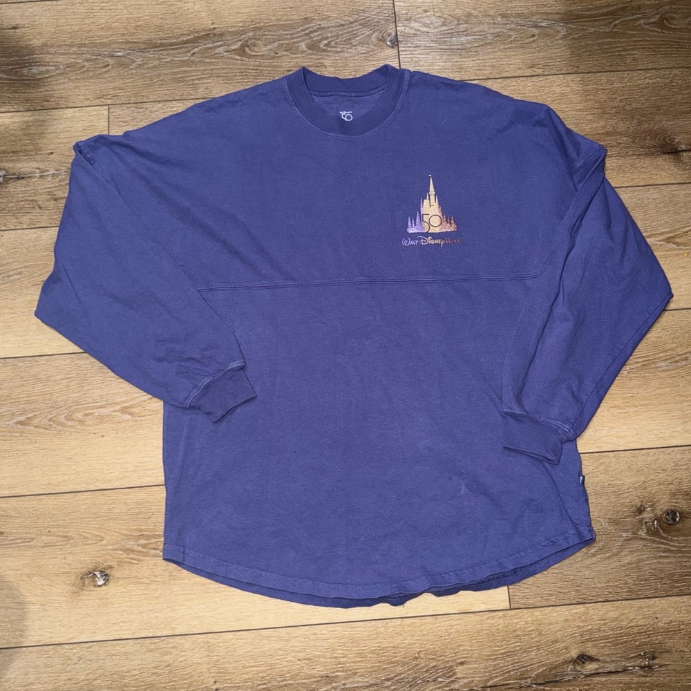 Walt Disney World Spirit Jersey Castle 50th Anniversary Purple T-Shirt Size S